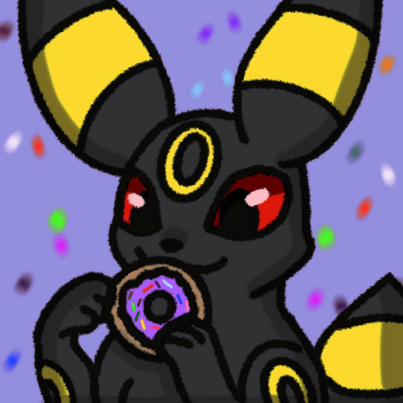 umbporeon's tweet photo. Umbreons love donuts I guess https://t.co/yqxU0whkhB