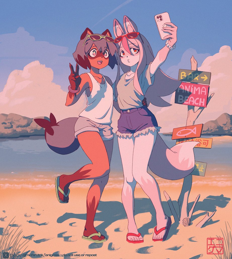 michirutnk's tweet image. 「夕方の海辺」☀️🏖️
#BNAビー・エヌ・エー  #TRIGGER  #fanart