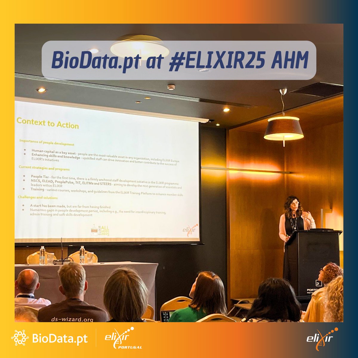 BioDataPT's tweet photo. 🧩 Yesterday, at #ELIXIR25 in Thessaloniki 🇬🇷, Ana Teresa Freitas (HoN ELIXIR-PT) presented on:
🔹 PeoplePulse CoS
🔹 FG Professionalising Careers in RIs
🔹 ELEAD CoS
as part of the "Building Bridges" symposium on Node &amp; People Development — key to ELIXIR’s 2024–2028 Programme. https://t.co/71wbXxRtBP