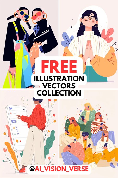 Subhan qureshi (@learnwithsubhan) on Twitter photo FREE ILLUSTRATION VECTOR COLLECTION
Get an amazing collection of illustration vector images for FREE.
Follow these steps to get the collection:
1) Follow me <a href="/LearnWithSubhan/">Subhan Qureshi</a>
2) Like and Repost this post
3) Type 'Interested' in the comments section FREE ILLUSTRATION VECTOR COLLECTION
Get an amazing collection of illustration vector images for FREE.
Follow these steps to get the collection:
1) Follow me <a href="/LearnWithSubhan/">Subhan Qureshi</a>
2) Like and Repost this post
3) Type 'Interested' in the comments section