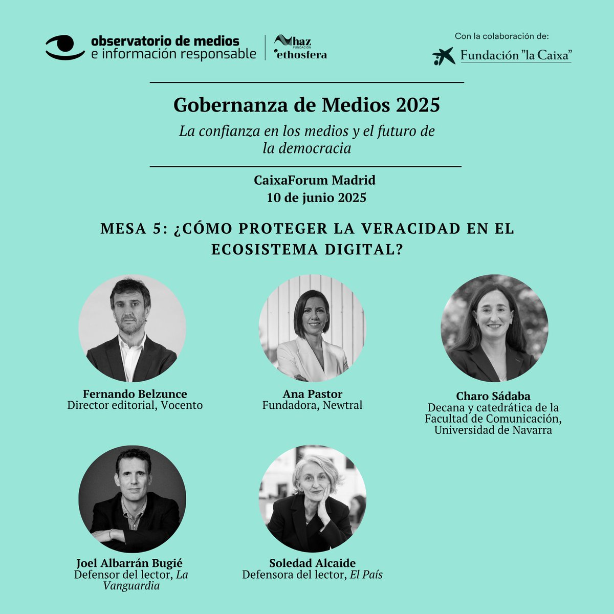 Observatorio de Medios e Información Responsable (@observa_medios) on Twitter photo 5ª mesa de la jornada anual: profundizamos en el papel de órganos que velan por la integridad periodística y en cómo fortalecer su labor ante la presión del entorno digital y la desinformación.
👥<a href="/Beltxun/">Fernando Belzunce</a> <a href="/_anapastor_/">Ana Pastor 🇪🇸</a> <a href="/jualbarran/">Joel Albarrán Bugié</a> <a href="/Solealal/">Soledad Alcaide</a> <a href="/csadaba/">Charo Sádaba</a>
lnkd.in/eGV4kptA 5ª mesa de la jornada anual: profundizamos en el papel de órganos que velan por la integridad periodística y en cómo fortalecer su labor ante la presión del entorno digital y la desinformación.
👥<a href="/Beltxun/">Fernando Belzunce</a> <a href="/_anapastor_/">Ana Pastor 🇪🇸</a> <a href="/jualbarran/">Joel Albarrán Bugié</a> <a href="/Solealal/">Soledad Alcaide</a> <a href="/csadaba/">Charo Sádaba</a>
lnkd.in/eGV4kptA