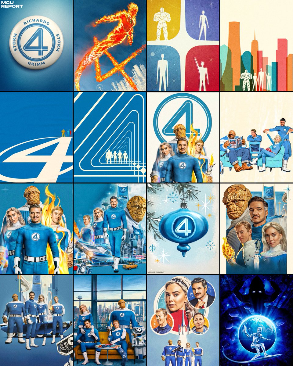 MCUReport's tweet image. The posters for #TheFantasticFour 🤌