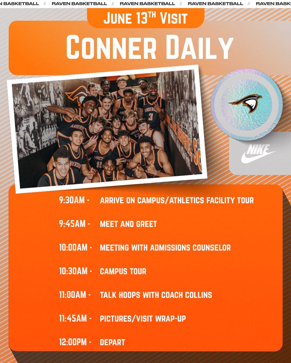 ConnerDaily17's tweet photo. Excited for the visit coming up! Thanks for the invite  @CC__22 @AURavensMBB https://t.co/zRlAsWZkpu