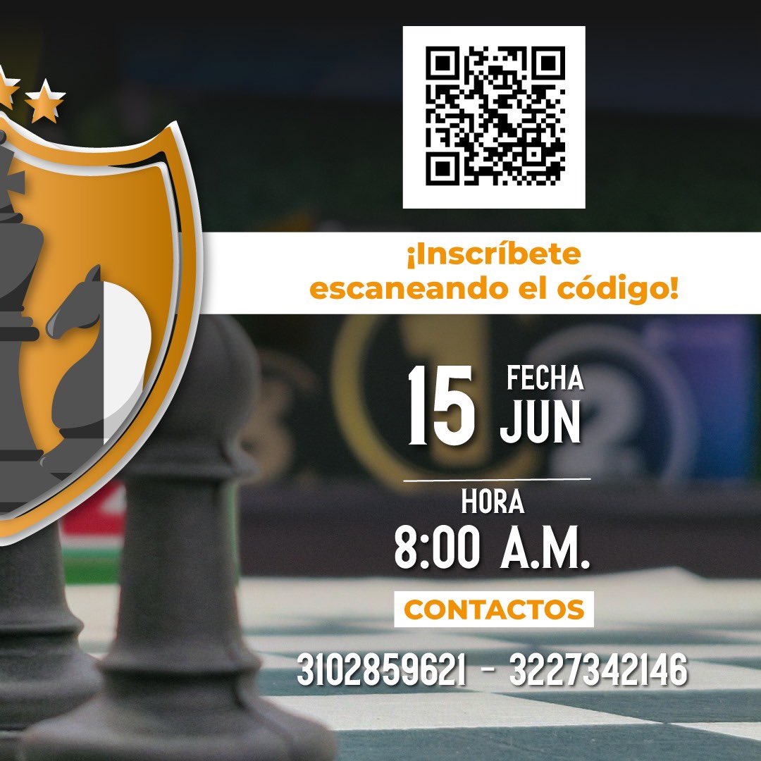 ♟️ ¡Llega el 5° Torneo IRT de Ajedrez!
📆 Domingo 15 de junio
🕗 8:00 a.m.
📍 C.C. Avenida Chile
¿Representas a un club, empresa, colegio o universidad? ¡Este torneo es para ti!
🔗 Inscríbete: forms.gle/LJjUjRcuk8nZyr…
#TorneoIRT #AjedrezColombia #IRT2025 #Ajedre @avenidachilecc
