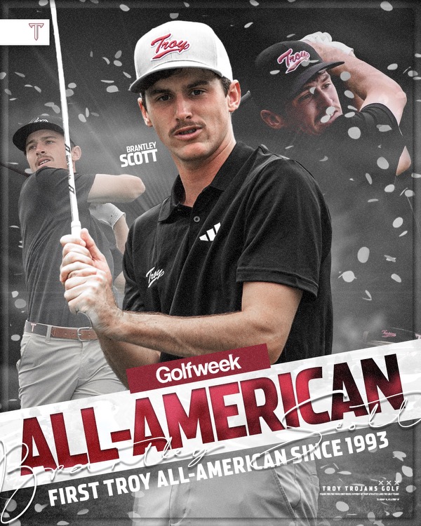 𝘼𝙇𝙇-𝘼𝙈𝙀𝙍𝙄𝘾𝘼𝙉 🇺🇸

Brantley Scott has been named to the <a href="/golfweek/">Golfweek</a> All-American Team ... first Troy All-American since 1993‼️

📰 - gotroy.us/ti8