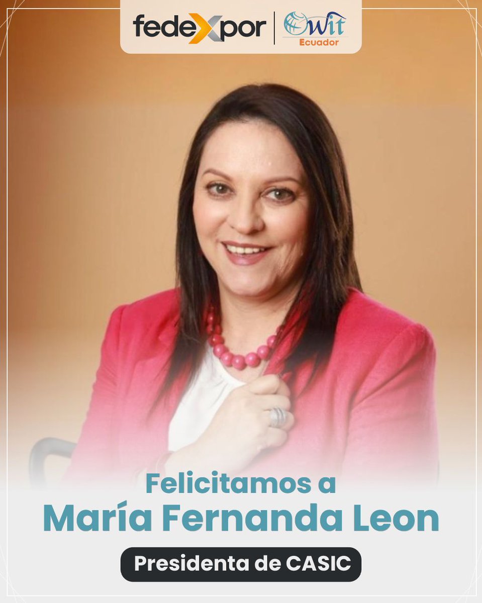 🇪🇨💄 Felicitamos a María Fernanda León Moreno por su designación como Presidenta de CASIC, el Consejo que representa a las industrias de cosméticos, higiene doméstica y productos absorbentes en Latinoamérica. 👏✨
