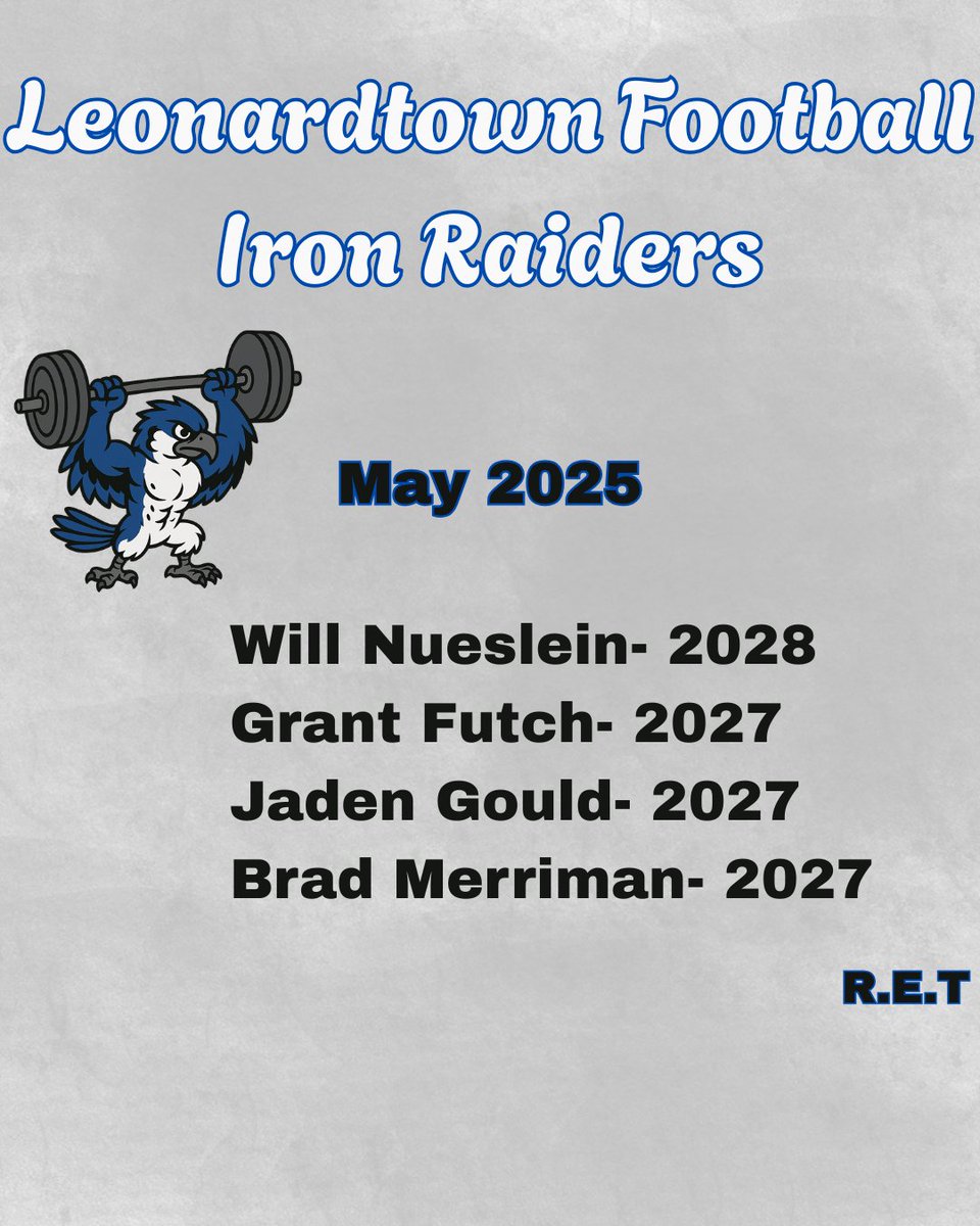 Congrats to our <a href="/LTownFootball22/">Leonardtown Football</a>  IRON Raiders for the month of May. #RET