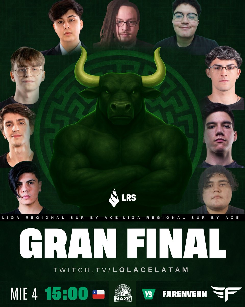 Maze Gaming (@mazegamingla) on Twitter photo #GAMEDAY #LRS #GRANFINAL
El gran final luego de un semestre lleno de emociones.
Hoy, a las 15.00 CHL, 16.00 ARG se pone a prueba todo lo trabajado en este split. Tenemos el placer de presentarles a los defensores del laberinto, en la gran final de la LRS contra <a href="/FarenvehnGE/">Farenvehn GE</a> #GAMEDAY #LRS #GRANFINAL
El gran final luego de un semestre lleno de emociones.
Hoy, a las 15.00 CHL, 16.00 ARG se pone a prueba todo lo trabajado en este split. Tenemos el placer de presentarles a los defensores del laberinto, en la gran final de la LRS contra <a href="/FarenvehnGE/">Farenvehn GE</a>