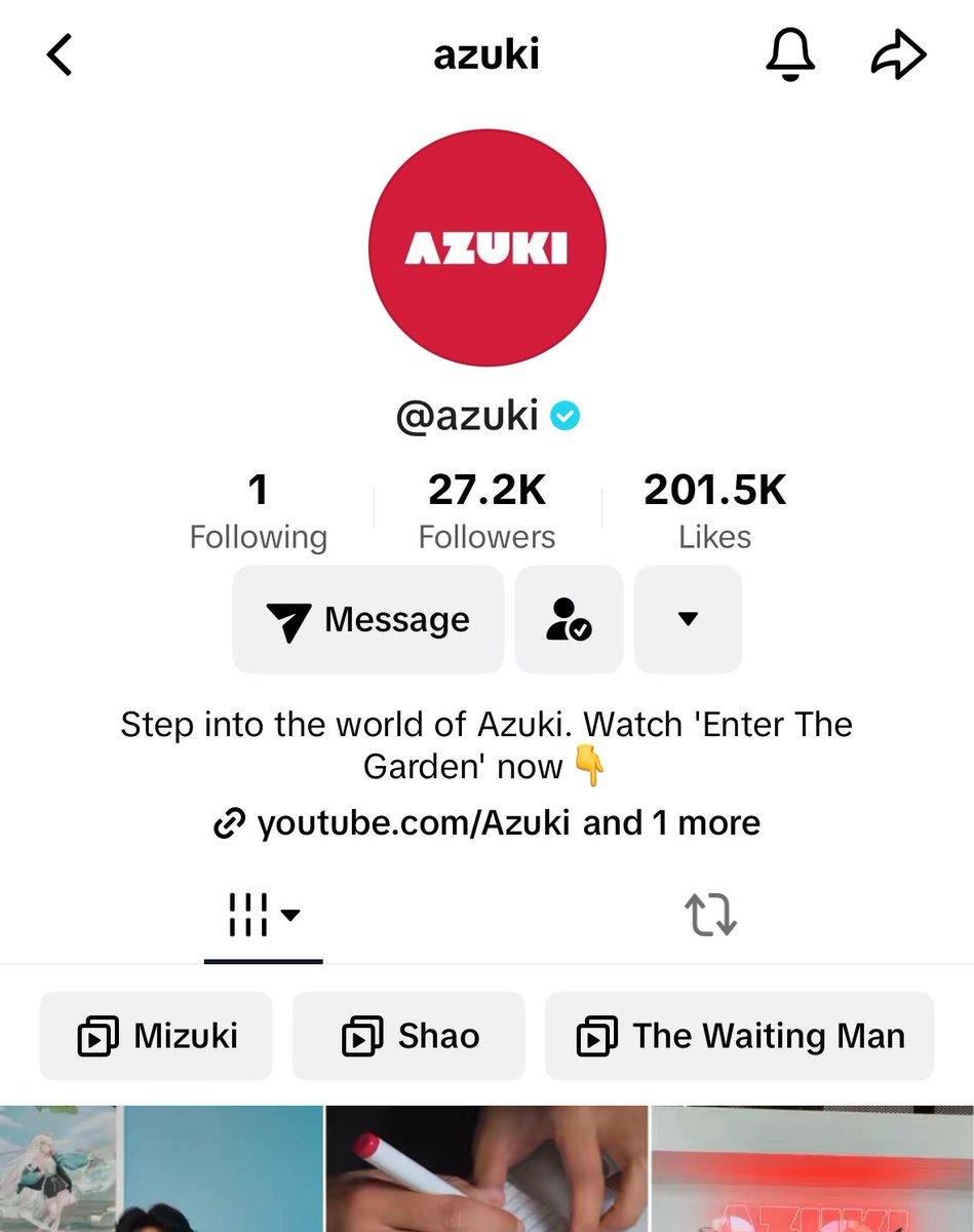 Zagabond's tweet photo. Tik tok @Azuki handle secured ✅

Azuki will continue to lead and spread the Anime 2.0 movement. https://t.co/5U8WBBMkQl