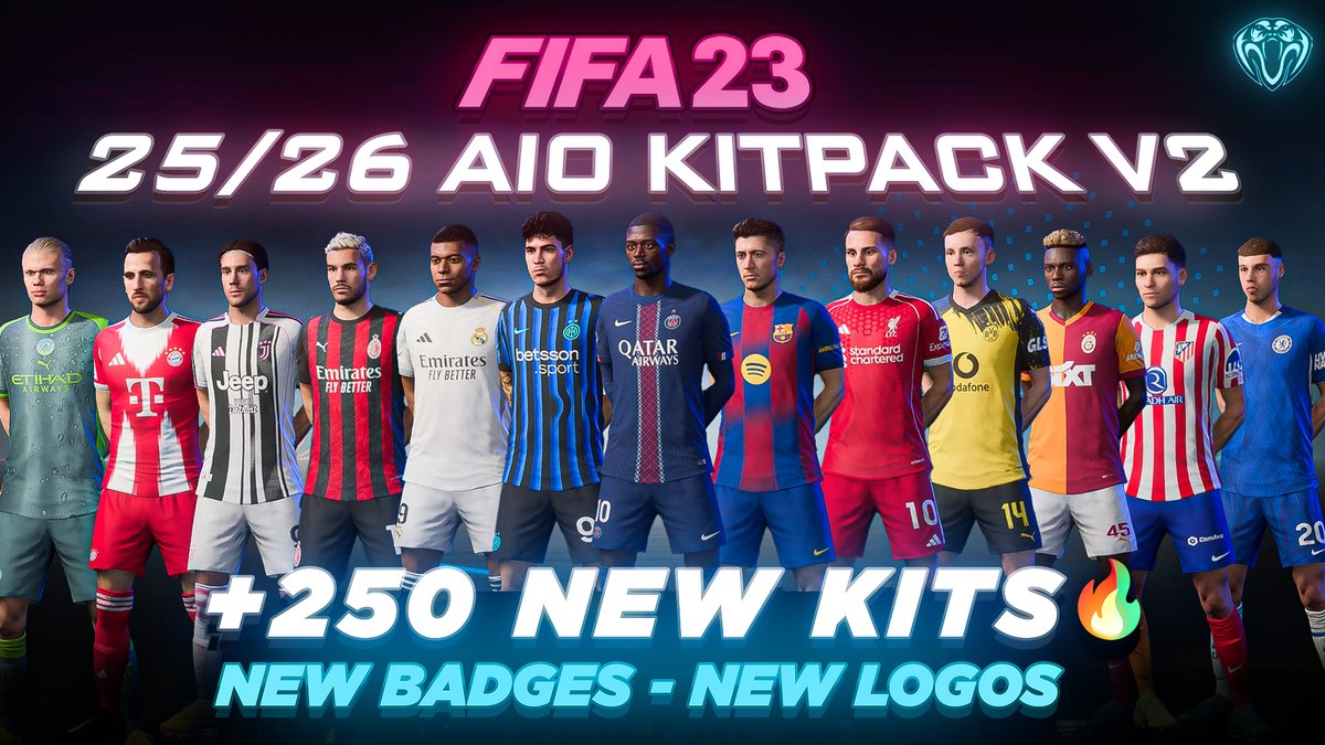🚨 NEW DROP: 25/26 AIO Kits V2 Mod for FIFA 23 💯 FREE! 🔥

🎽 250+ New Kits
🛡️ New Club Logos
🏆 Updated League Champion Badges
📅 Career Mode kicks off in 2026

🎥 Preview it here: youtu.be/vsX1sVaxZtU

#FC25 #FIFA23Mods #KitMod #CareerMode #FreeMod