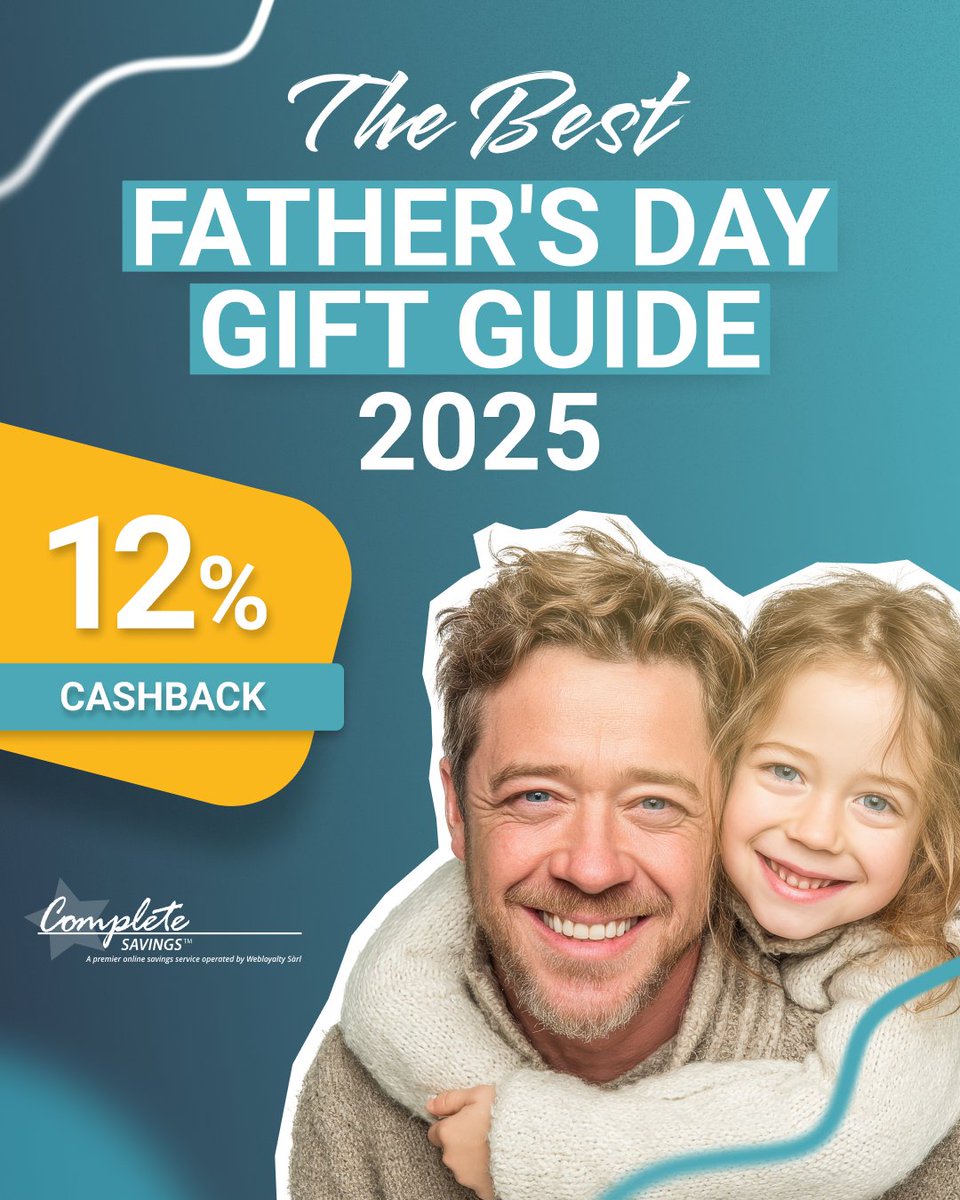 Our latest Father's Day gift guide has all the items the father figures in your life will love as well as your wallet, with premium cashback rates of 12%+. You won't want to miss these: 
completesavingsblog.co.uk/2025/06/unbeat… 

#FathersDay #Cashback #fathersdaygiftideas