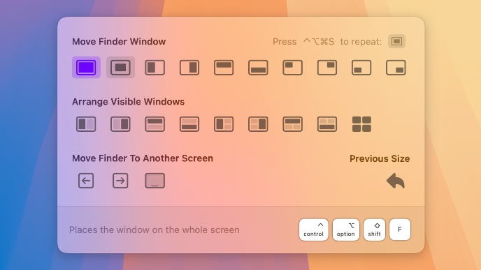 🚀 WindowKeys 3.0 is here!

• Move windows between displays
• Repeat last tiling action per app
• Redesigned Shortcut Editor
• And more

🔗 apptorium.com/windowkeys