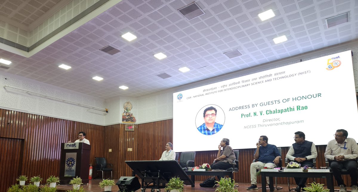 ESSO_NCESS's tweet photo. (1/5) Prof. N. V. Chalapathi Rao, Director, @ESSO_NCESS, was the Guest of Honour at the inaugural ceremony of the Golden Jubilee National Conclave on "Sustainable Solutions for Environmental Management," held at @csir_niist,Thiruvananthapuram today.
#NCESS #MoES #CSIRNIIST https://t.co/M98GLJA7Oo