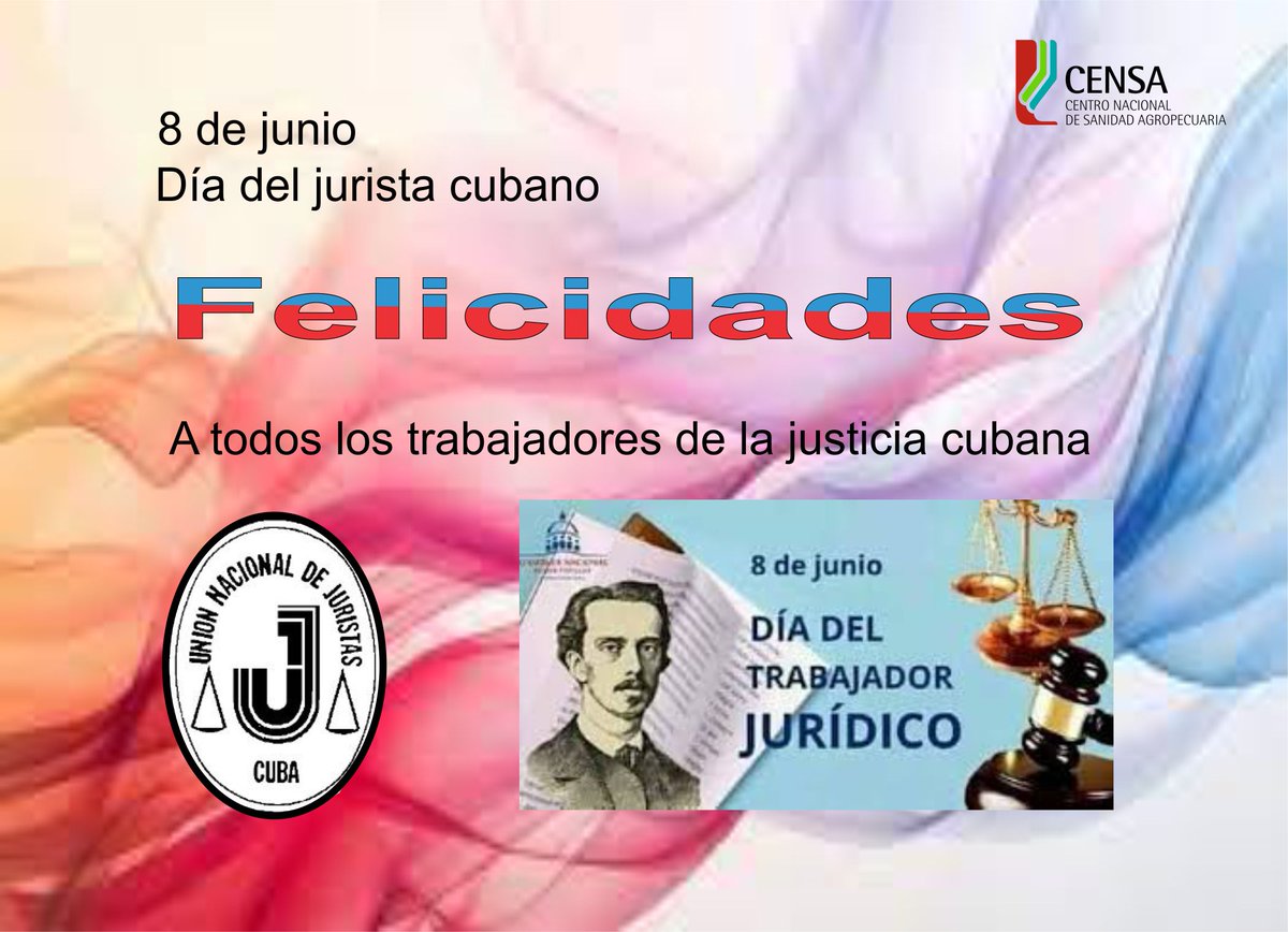 #censacuba reconoce a los profesionales de la justicia en #Cuba, guardianes de la equidad y el orden social.

📜 "La ley es la voz de la razón, y el jurista su intérprete."

#8DeJunio #TrabajadoresJurídicos