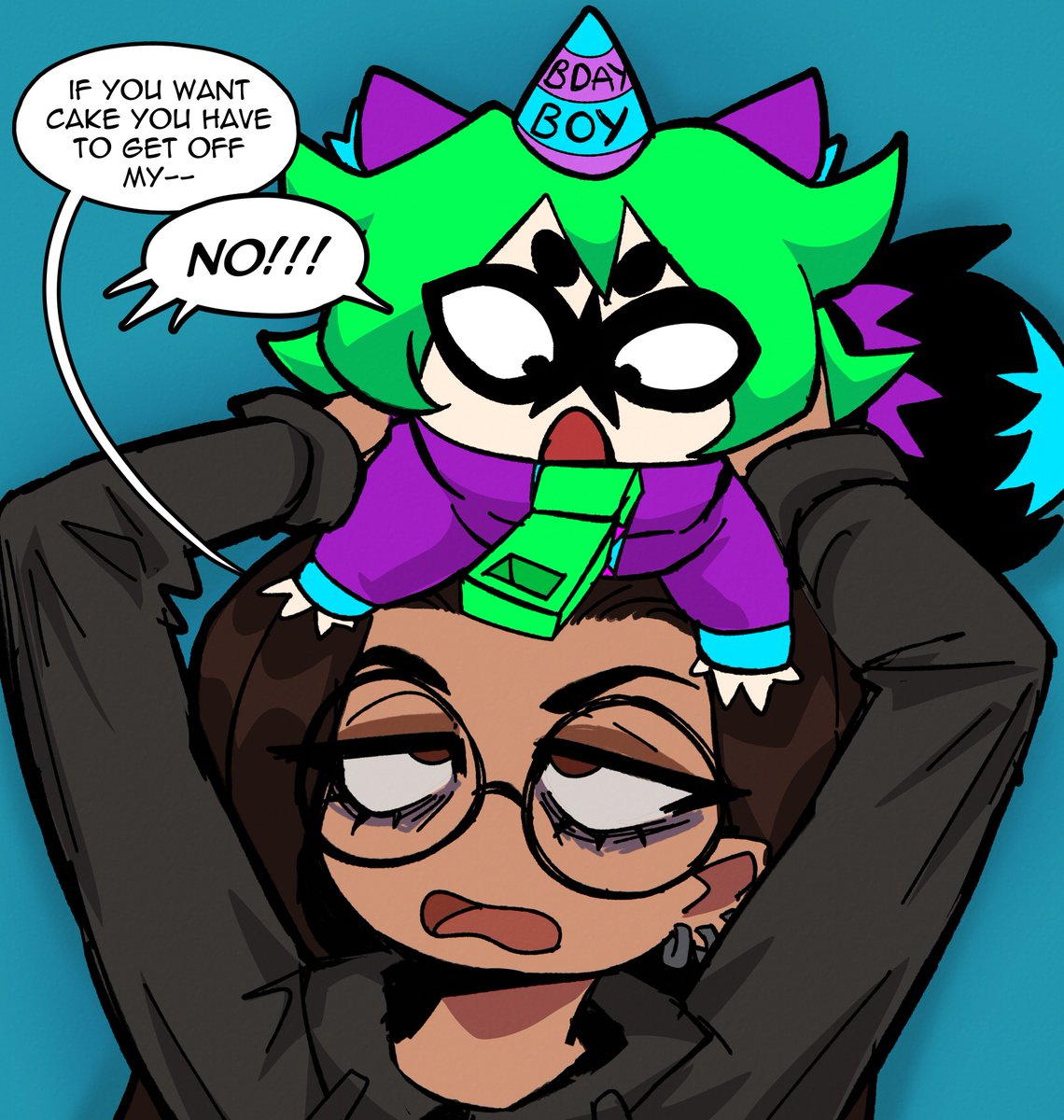 only cake. no move. 
happy bday <a href="/NTRaccoonART/">IM THAT RABBOON</a> 🎂