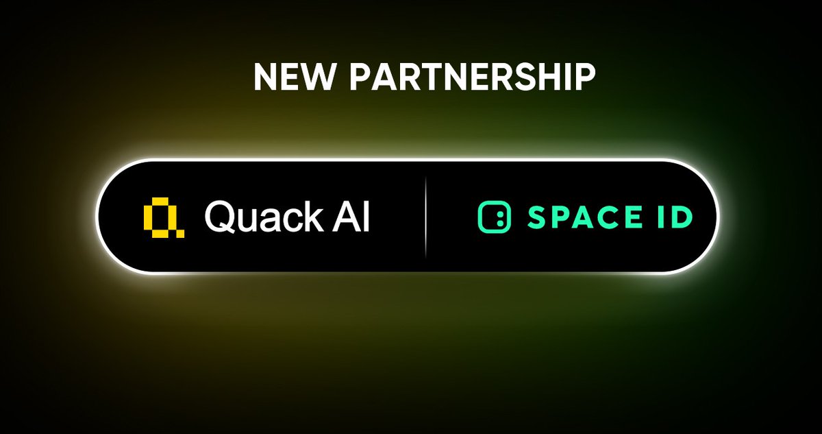 QuackAI_AI's tweet photo. Quack AI × @SpaceIDProtocol 

Governance just got smarter on @BNBCHAIN.

Space ID is now live with Quack AI — the AI-powered Web3 governance layer.

🆔 Verified digital identities now power proposals, delegation, and voting. 
All through Quack AI’s cross-chain dashboard.

✅ .bnb domains are already integrated

🎟 Airdrop live: 6,593 Premier Club members will receive a Quack AI Passport

💬 Whitelisted users only need to chat with Quackipedia once to claim

The Passport unlocks governance access and future ecosystem benefits.

Identity meets intelligence.
Governance gets an upgrade.

#QuackAI #SpaceID #BNBChain #Governance #AIQ