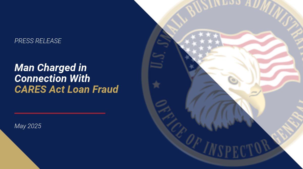 SBA OIG (@sbaoig) on Twitter photo INVESTIGATIVE CASE UPDATE: Recently, the SBA Office of Inspector General joined <a href="/USAO_CO/">U.S. Attorney for the District of Colorado</a> to announce that a former Cherry Hills Village, Colorado resident has been charged in a criminal information with one count each of wire fraud and money laundering in the <a href="/SBAgov/">SBA</a>'s COVID-19 INVESTIGATIVE CASE UPDATE: Recently, the SBA Office of Inspector General joined <a href="/USAO_CO/">U.S. Attorney for the District of Colorado</a> to announce that a former Cherry Hills Village, Colorado resident has been charged in a criminal information with one count each of wire fraud and money laundering in the <a href="/SBAgov/">SBA</a>'s COVID-19