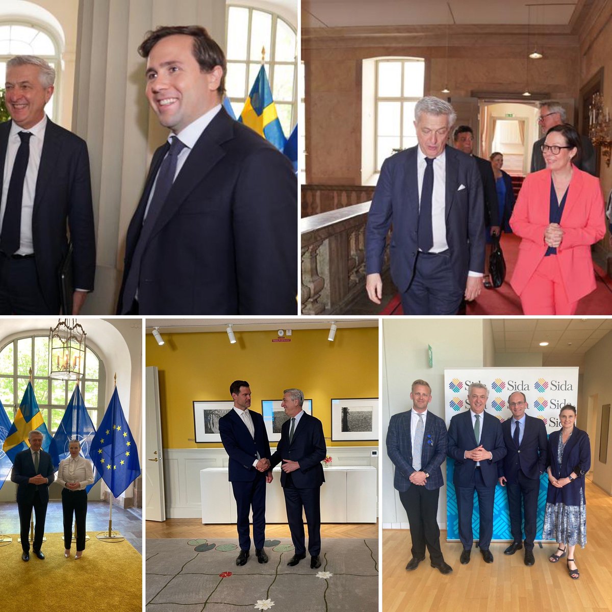 Filippo Grandi (@filippograndi) on Twitter photo Two days of positive exchanges with the Swedish government!
We agreed that from Ukraine to Sudan to Syria, humanitarian efforts pay back — in lives saved, stability and hope.
Thank you, Sweden, for your support.
<a href="/JakobGranit/">Jakob Granit</a> <a href="/BenjaminDousa/">Benjamin Dousa</a> <a href="/sigriddiana/">Diana Janse</a>, <a href="/JohanForssell/">Johan Forssell</a> <a href="/SweMFA/">Swedish Ministry for Foreign Affairs</a> Two days of positive exchanges with the Swedish government!
We agreed that from Ukraine to Sudan to Syria, humanitarian efforts pay back — in lives saved, stability and hope.
Thank you, Sweden, for your support.
<a href="/JakobGranit/">Jakob Granit</a> <a href="/BenjaminDousa/">Benjamin Dousa</a> <a href="/sigriddiana/">Diana Janse</a>, <a href="/JohanForssell/">Johan Forssell</a> <a href="/SweMFA/">Swedish Ministry for Foreign Affairs</a>