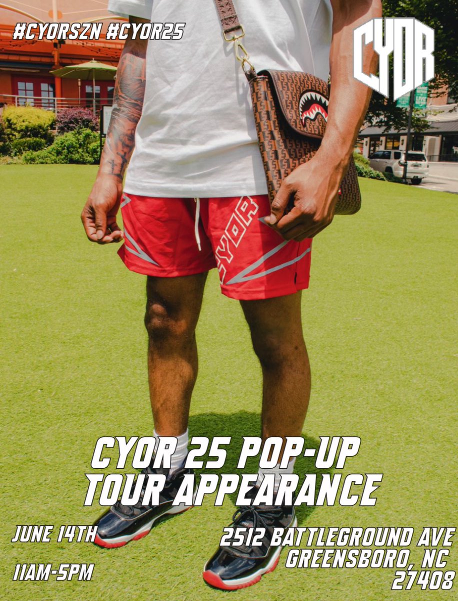 ceosmoov_'s tweet photo. 📆: June 14th, 2025

⏰: 11AM- 5PM

📍: 2512 Battleground Ave
Greensboro, NC
27408

@cyorclothing https://t.co/VtRh56clX3