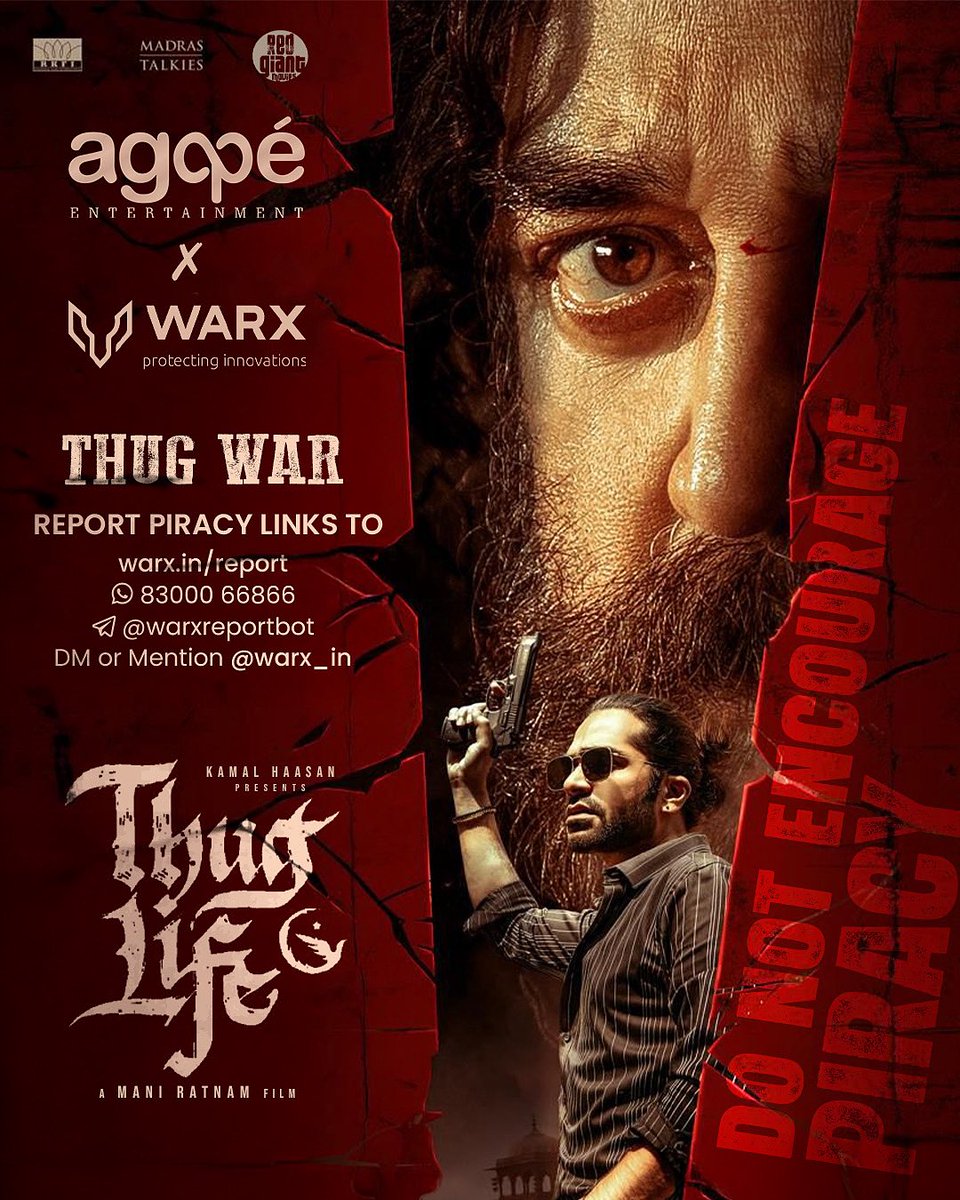 agape entertainment (@agape_entertain) on Twitter photo #ThugLife brings together the powerhouse duo  <a href="/ikamalhaasan/">Kamal Haasan</a> x <a href="/SilambarasanTR_/">Silambarasan TR</a> — for a visual storm made only for the big screen.
🚫 Piracy isn’t fandom. It’s theft. 
We’re watching 👀 — and we take action without warning ⚠️ 
#WarX #agapeentertainment #antipiracy #ipprotection #ThugLife brings together the powerhouse duo  <a href="/ikamalhaasan/">Kamal Haasan</a> x <a href="/SilambarasanTR_/">Silambarasan TR</a> — for a visual storm made only for the big screen.
🚫 Piracy isn’t fandom. It’s theft. 
We’re watching 👀 — and we take action without warning ⚠️ 
#WarX #agapeentertainment #antipiracy #ipprotection