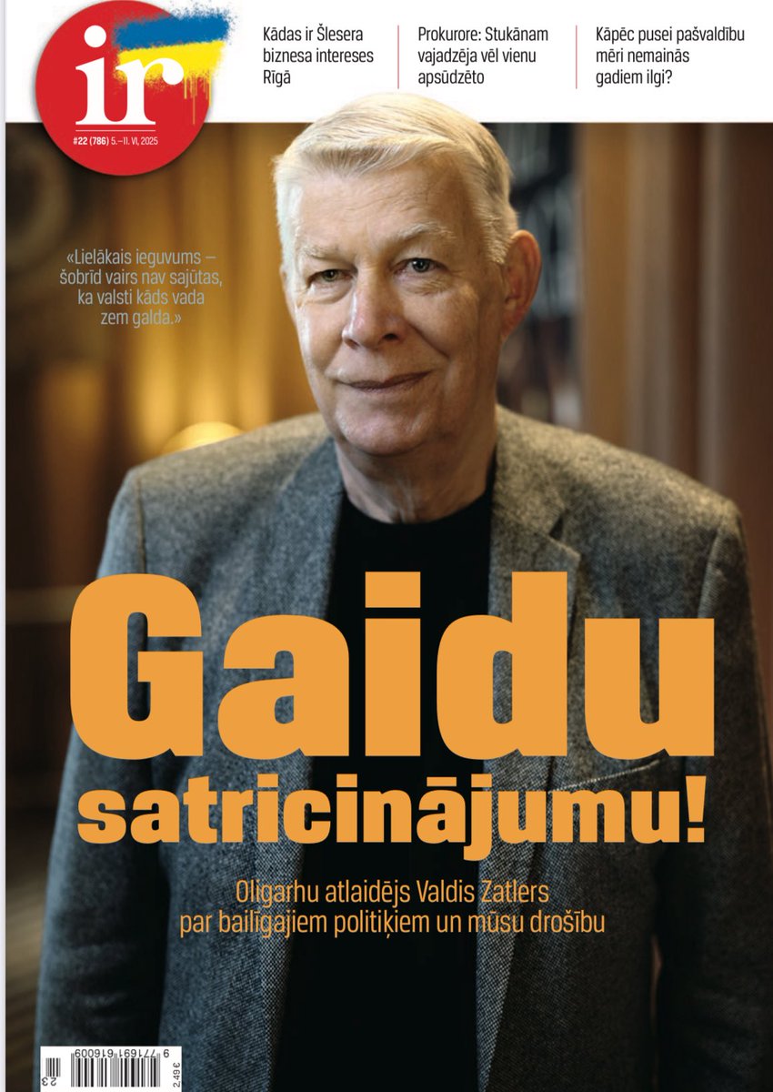 Vēlēšanu nedēļā IR intervē Valdi Zatleru. Ko esam izdarījuši nepareizi, ja 14 gadus pēc Saeimas atlaišanas Šlesers ir atpakaļ politikā ar labiem reitingiem un pretendē uz varu Rīgā? Vispār eksprezidents prognozē, ka Šlesers nebūs mērs.