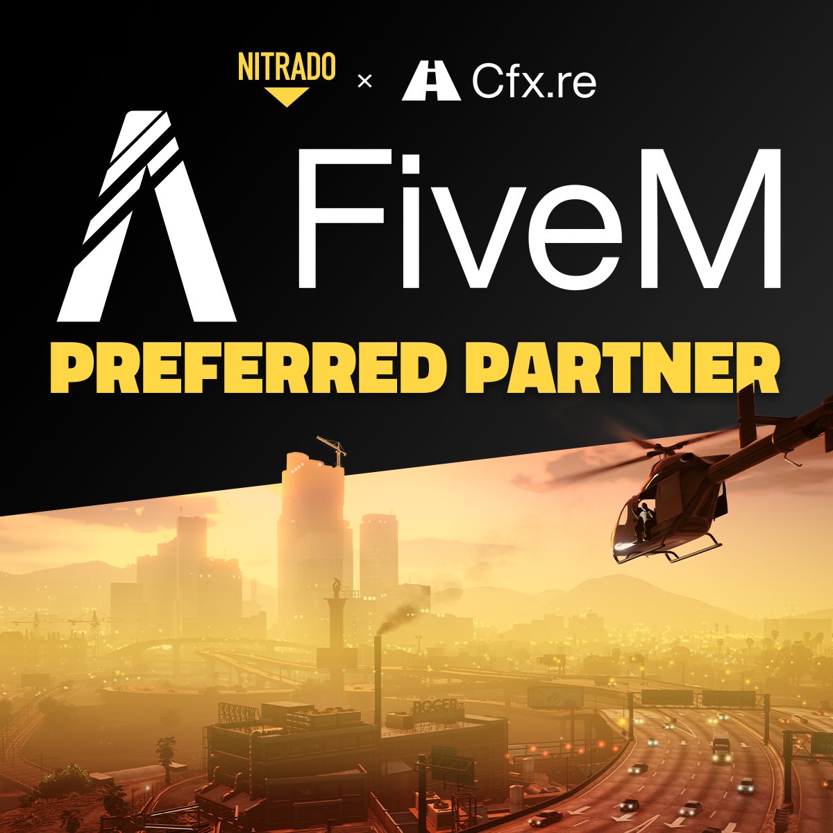 ⚡Powering FiveM Servers with Nitrado’s Reliable Hosting

We’re excited to announce that we are now an Official FiveM partner, delivering high-performance server hosting tailored for the FiveM community. With Nitrado’s trusted infrastructure, studios, creators, and server admins