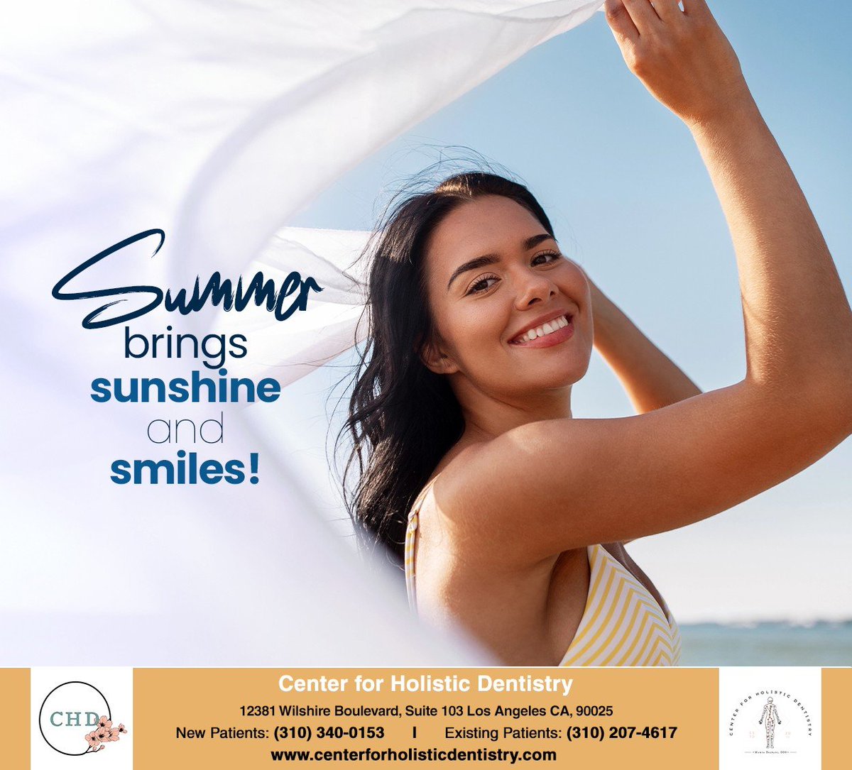 CenterforHolis3's tweet photo. Improve the appearance of your smile with a wide array of cosmetic dentistry services at Center for Holistic Dentistry. Visit us for a smile as bright as the summer sun. #summer #summersmiles #sunshine #cosmeticdentistry #losangeles #CA #centerforholisticdentistry https://t.co/jLvQsY9qMm