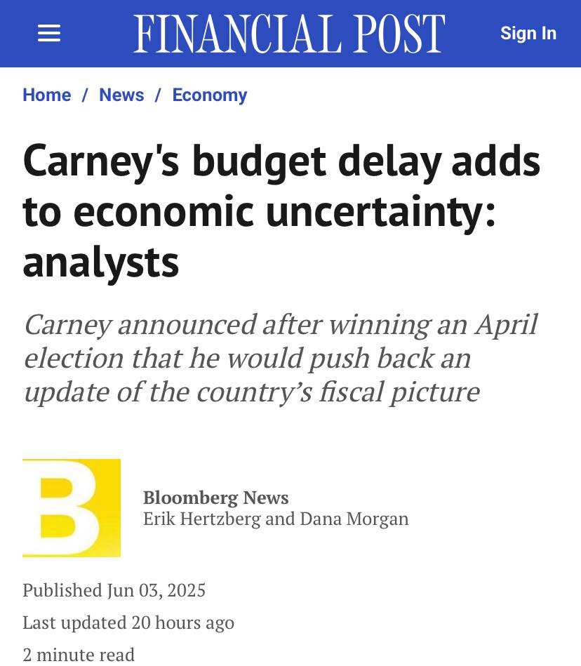 Mark Carney made big promises during the election campaign and claimed that he had a plan - only to admit weeks later that he had :

❌ No budget.
❌ No plan.

Just more Liberal chaos!