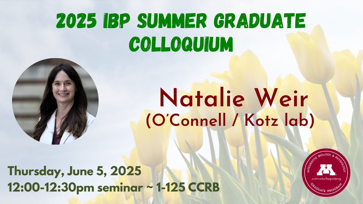 Natalie Weir from the O'Connell / Kotz lab is starting out our 2025 IBP Summer Graduate Colloquium.  Tomorrow at noon. "The role of the orexin system in ischemic cardiomyopathy: an in vitro, in vivo, and epidemiological approach"