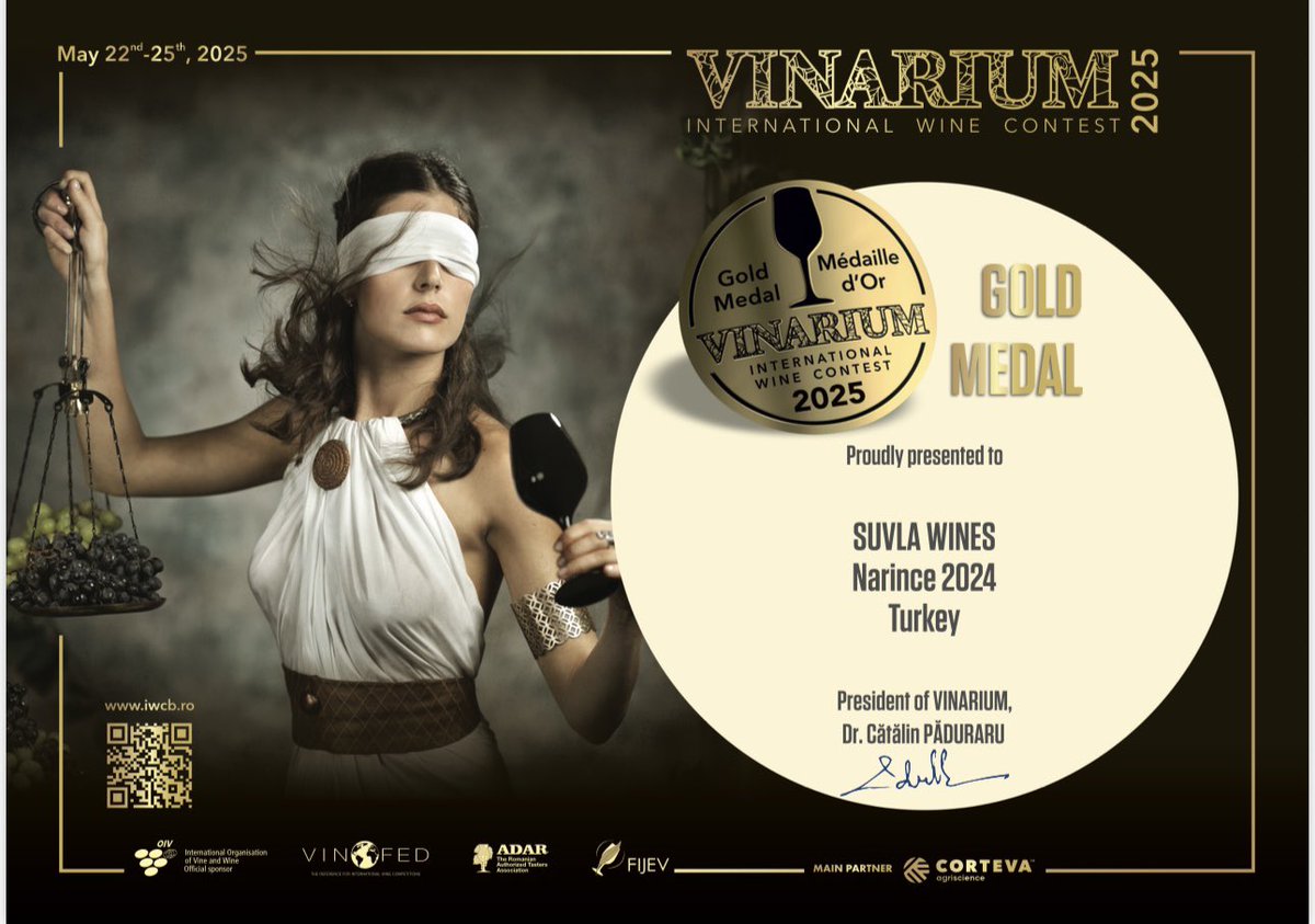 Vinarium International Wine Contest 2025

Suvla Narince 2024
Yerel Asmalar

Altın Madalya

#suvla #suvlawines #awardedwine #vinarium2025 #winecontest #topwineries #türkiye