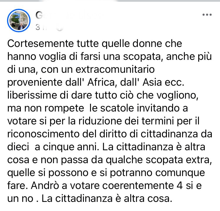 E ma sono le famiglie che devono educare al rispetto di genere e alla parità, non la scuola.
Pensa avere un padre così, e non sono pochi:
