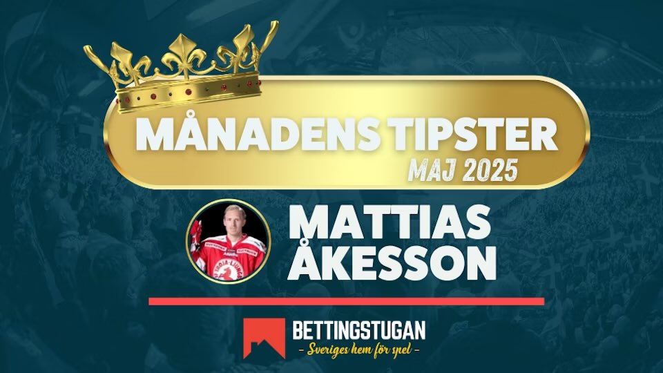 Bettingstugan's tweet image. INTERVJU. Månades tipster Maj: Mattias Åkesson med total ROI på 172% 
🗣️ ”HOCKEY-VM GICK VÄLDIGT BRA!”

Läs mer:
🔗 bettingstugan.se/intervjuer/man…
