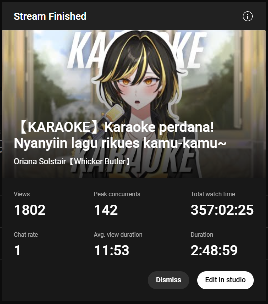 ARAROTSURIRISOLSOL!
ketemu besok jam lapan malem di stream yeach!☀️
#OrianaSolstair #OriLive 

PERTANYAAN:
gmn nyanyianku ges?