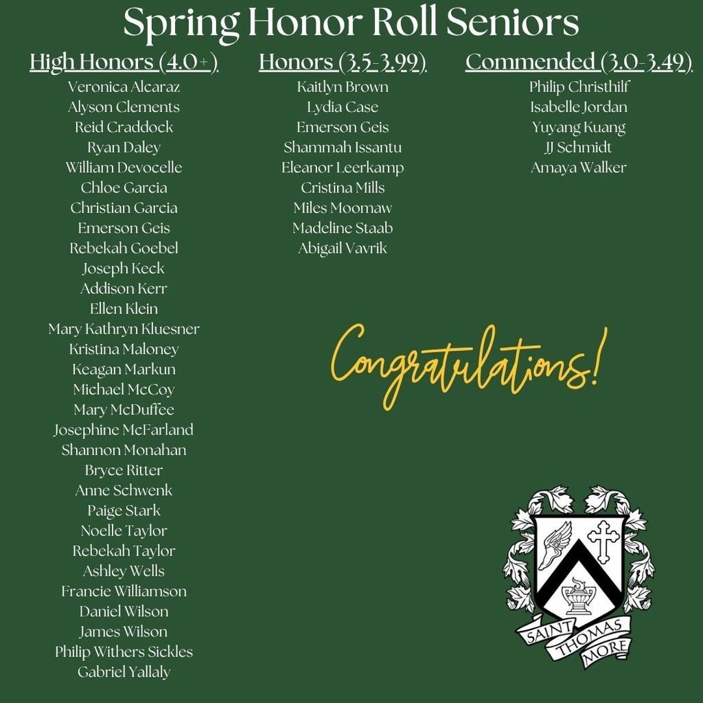 Check it out!! 👀 Our Spring 2025 Honor Roll list is out! Congratulations to all of our Sabers who earned a 3.0 or above in their 2nd semester of this past school year. 📚 Your hard work is paying off! 🐯 💚 💛 Happy Summer! ☀️