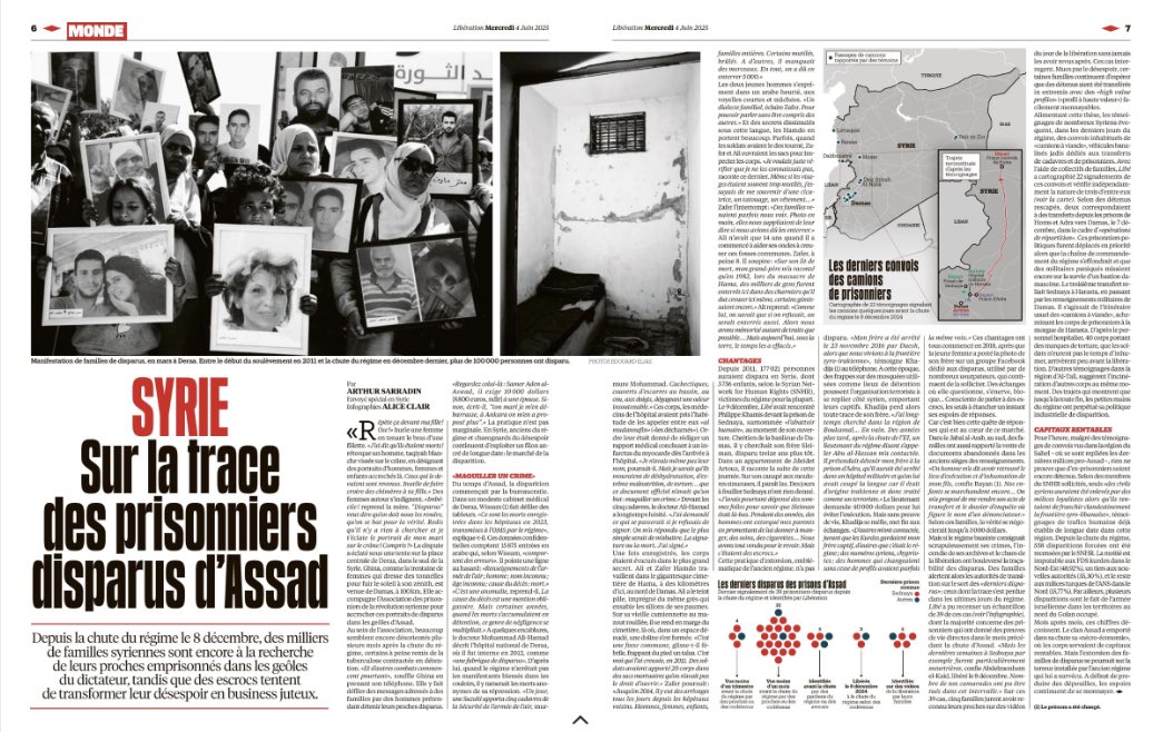 Arthur Sarradin | آرثر سري الدين (@arthursarradin) on Twitter photo 📰🔎 C'est une longue enquête en Syrie, qui fait suite à la plongée dans « les petits papiers du régime » publiée dans les colonnes de <a href="/libe/">Libération</a> en mars dernier.
Cette fois-ci, il s'agit de raconter un autre système : le marché de la disparition.
Celui passé d’abord, dans l’ère 📰🔎 C'est une longue enquête en Syrie, qui fait suite à la plongée dans « les petits papiers du régime » publiée dans les colonnes de <a href="/libe/">Libération</a> en mars dernier.
Cette fois-ci, il s'agit de raconter un autre système : le marché de la disparition.
Celui passé d’abord, dans l’ère