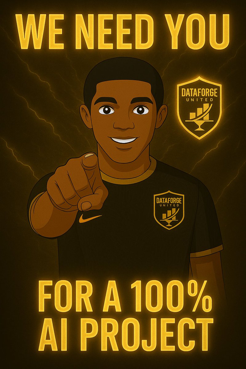 DataforgeFC's tweet image. 🫵WE NEED YOU 🫵

Dataforge United is building a 100% AI-managed Spark squad.

✅ Already signed: 1 GK, 1 LB, 1 LB/RB, 1 CB, 2 CDM, 2 CAM

Still recruiting: CB – RB – GK (backup) – CDM – CAM – ST 60-64 OVR

Agents, send your power — let’s optimize together.

@playMFL #DataforgeFC