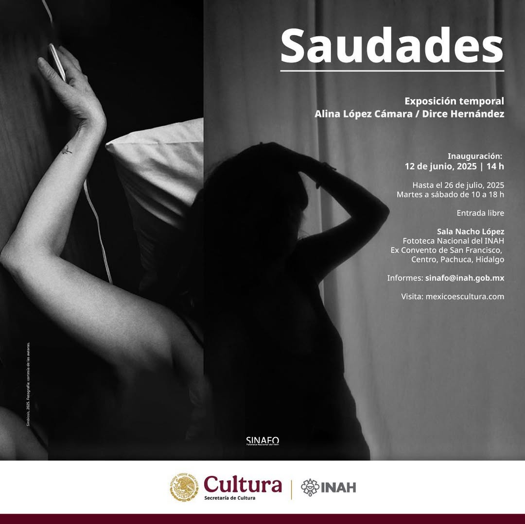 #MuyPronto inauguración  de la exposición temporal 
 "Saudades" de Alina López Cámara y Dirce Hernández 
#INAUGURACIÓN
 Jueves 12 de junio, 14 h
Sala Nacho López, interior del Ex convento de San Francisco, #Pachuca #Hidalgo. #INAH #SINAFO #FototecaNacional