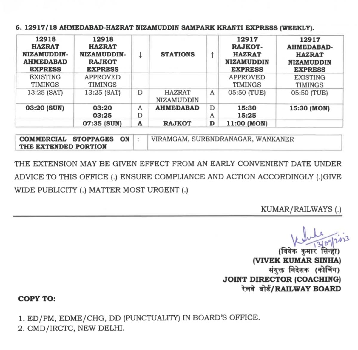 731Dave's tweet photo. After Approval Of Railway Board, Why Should Train Still Not Extended Rajkot, Now Doubling Work And  Electric Work Is Completed In Saurashtra Region. @wrdrmrjt @drmadiwr @drmbct @Gmwrly @chandushihoraMP @PRupala @irammokariya @PoonambenMaadam @HardikPatel_  @DarshanaJardosh https://t.co/RQyICDXCHs