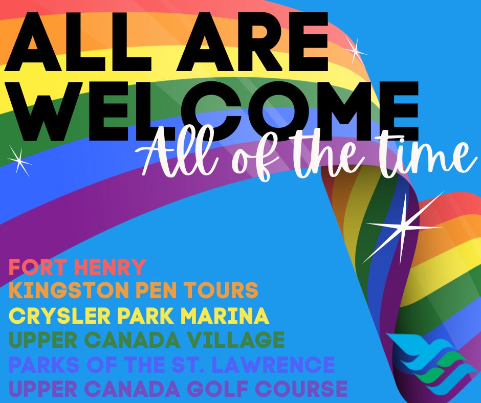 At the St. Lawrence Parks Commission, we’re proud to support the 2SLGBTQIA+ community, this month and all year. Fort Henry, Upper Canada Village &amp; Kingston Pen Tours are Rainbow Registered, and we're working toward accreditation at all sites! Happy Pride!