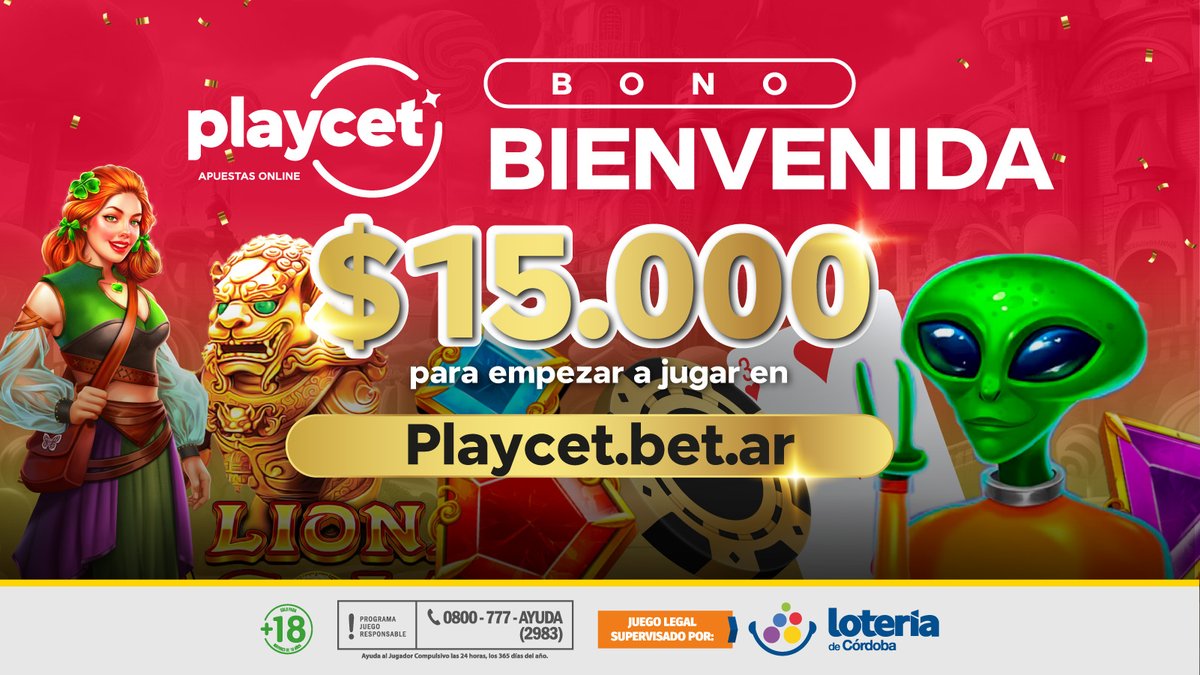 🎉 ¡Te damos la bienvenida a Playcet!
Registrate y te regalamos 15.000💰

Porque en Playcet, la suerte siempre arranca bien.

❗Jugar compulsivamente es perjudicial para la salud.
🔞Si sos menor de 18 años no podés apostar.