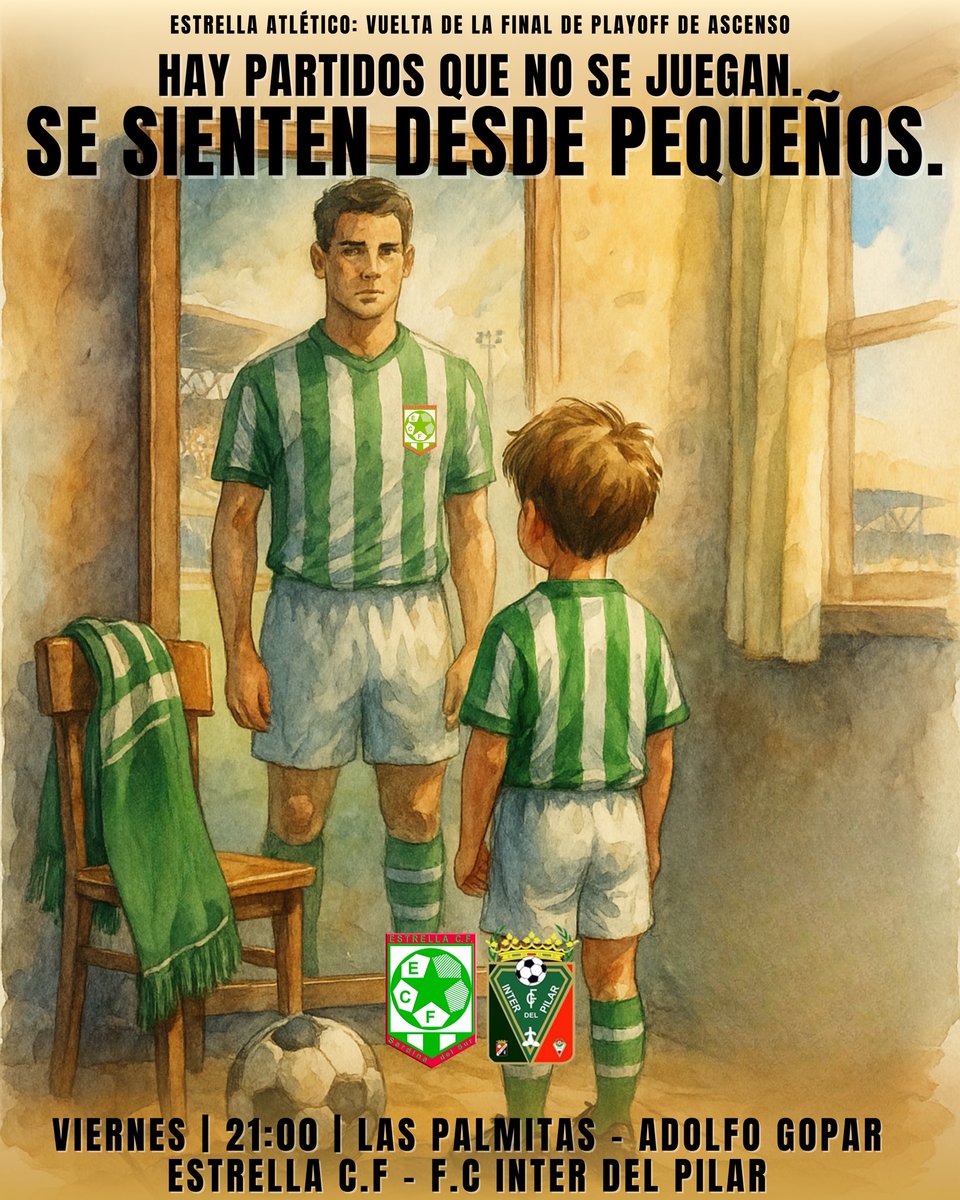 Nacieron aquí.
Crecieron con este escudo.
Y cuando parecía que no había más camino… se lo inventaron.
Este equipo no es solo fútbol.
Es el reflejo de una generación que quiso seguir jugando en casa.
Ahora, quieren dejar al Estrella Atlético donde se merece.