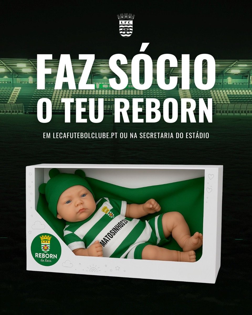 O Leça é o 1.º clube do mundo a aceitar Bebés Reborn como sócios. 👶🏻💚

Estas à espera de quê?