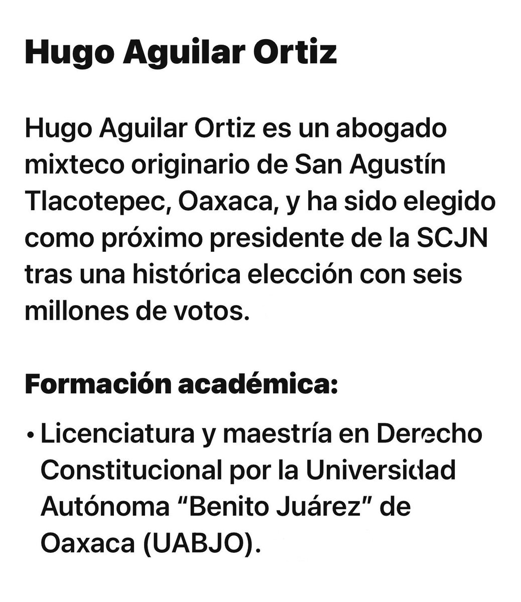 Antes, para llegar a la #SCJN se exigía trayectoria, formación académica, años d experiencia y compromiso con la Constitución. Hoy, basta con tener la cercanía política conveniente.
Vean los estudios de #NormaPiña vs #HugoAguilarOrtiz como todo en la 4T, carente de preparación 🤦‍♀️