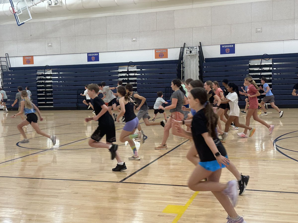 northpointxctf's tweet image. Had to adjust for XC Camp Day 3 and head inside. Big thanks to NPMS for letting us use their gym for some Sharks and Minnows, Ultimate Handball, and Kickball!