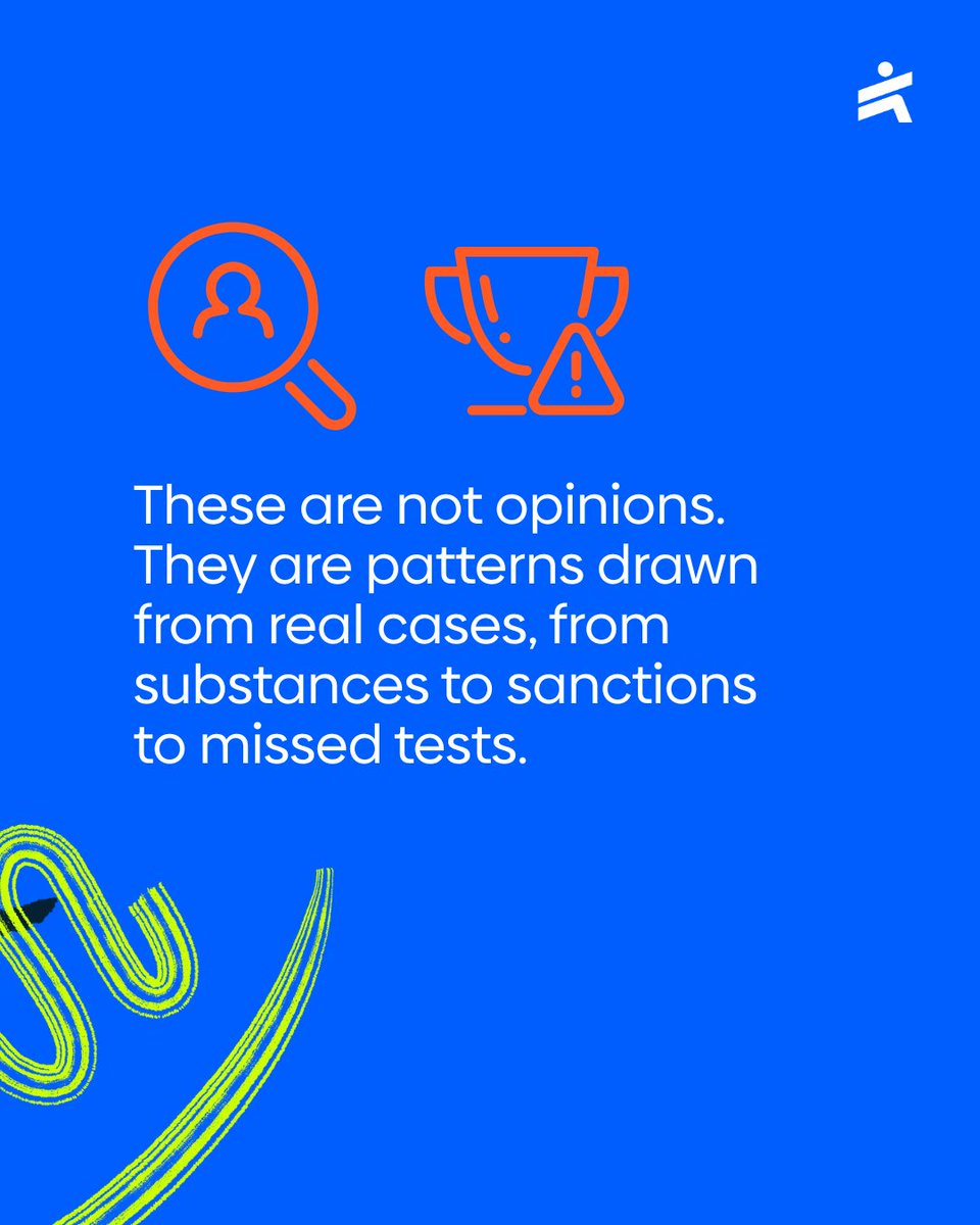 aiu_athletics's tweet image. Keeping Athletics Clean: Patterns We Can’t Ignore

Over the next several weeks, we will be sharing a series of patterns we have observed in real cases, from the substances used, to how tests are avoided, to how sanctions are applied. 1/3
#CleanSport #AntiDoping #SportsIntegrity