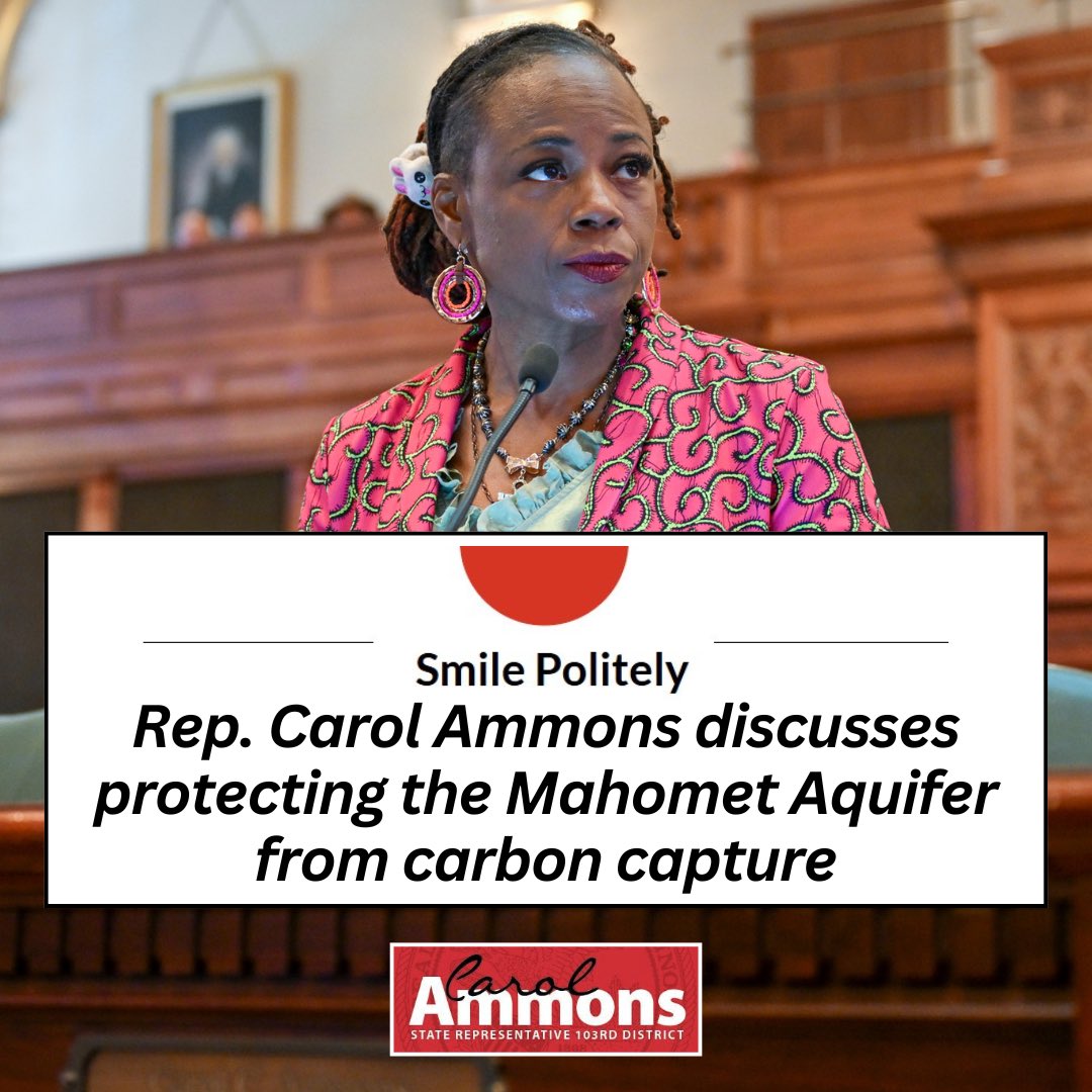 “I led the effort to protect the Mahomet Aquifer in the House because every single human being deserves access to clean, safe drinking water."

Read more about the Mahomet Aquifer bill we passed in my interview with @smilepolitely: smilepolitely.com/culture/rep-ca…