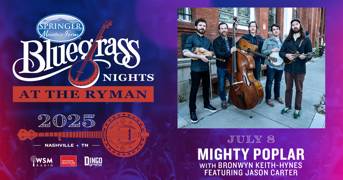 Ryman Auditorium (@theryman) on Twitter photo 📣 JUST ANNOUNCED: <a href="/BronwynHynes/">Bronwyn Keith-Hynes</a> featuring Jason Carter will open for <a href="/mighty_poplar/">Mighty Poplar</a> on July 8, as part of this year's #BluegrassNights at the Ryman! 💒🎻
Get tickets: spr.ly/60104Bm0K 📣 JUST ANNOUNCED: <a href="/BronwynHynes/">Bronwyn Keith-Hynes</a> featuring Jason Carter will open for <a href="/mighty_poplar/">Mighty Poplar</a> on July 8, as part of this year's #BluegrassNights at the Ryman! 💒🎻
Get tickets: spr.ly/60104Bm0K