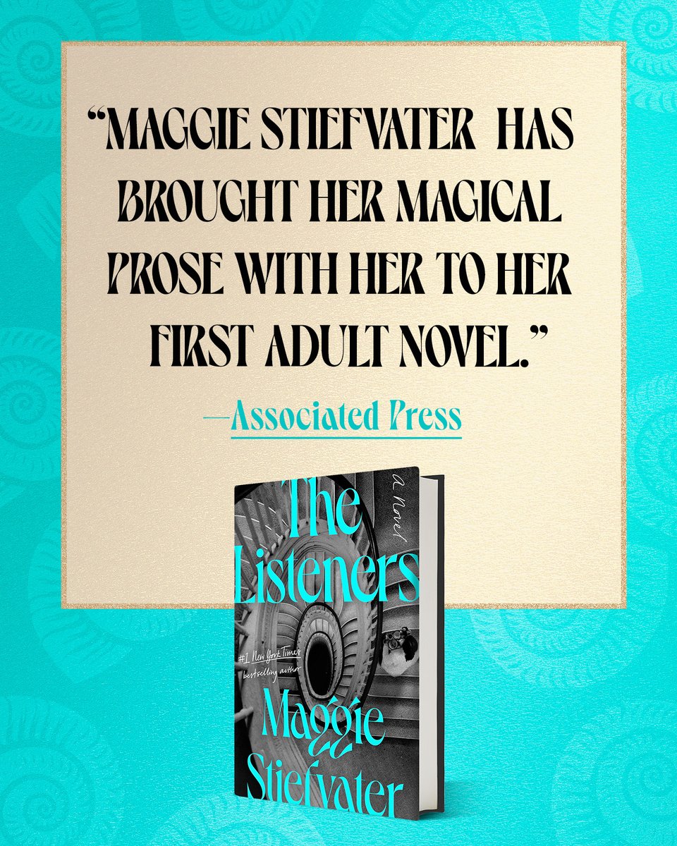 Viking Books (@vikingbooks) on Twitter photo "Maggie Stiefvater has brought her magical prose with her to her first adult novel." —<a href="/AP/">The Associated Press</a>
🌀 An irresistible heroine.
🌀 An unlikely romance.
🌀 A hotel—and a world—in peril.
Start reading <a href="/mstiefvater/">Maggie Stiefvater Updates</a>'s THE LISTENERS 👉 bit.ly/3FGOJT1 "Maggie Stiefvater has brought her magical prose with her to her first adult novel." —<a href="/AP/">The Associated Press</a>
🌀 An irresistible heroine.
🌀 An unlikely romance.
🌀 A hotel—and a world—in peril.
Start reading <a href="/mstiefvater/">Maggie Stiefvater Updates</a>'s THE LISTENERS 👉 bit.ly/3FGOJT1