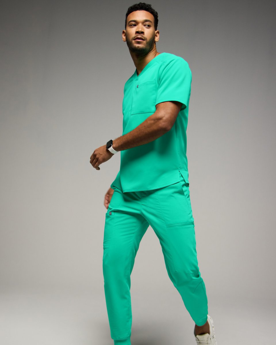 precision meets flex appeal.

suit up in Surgical Green—now available.