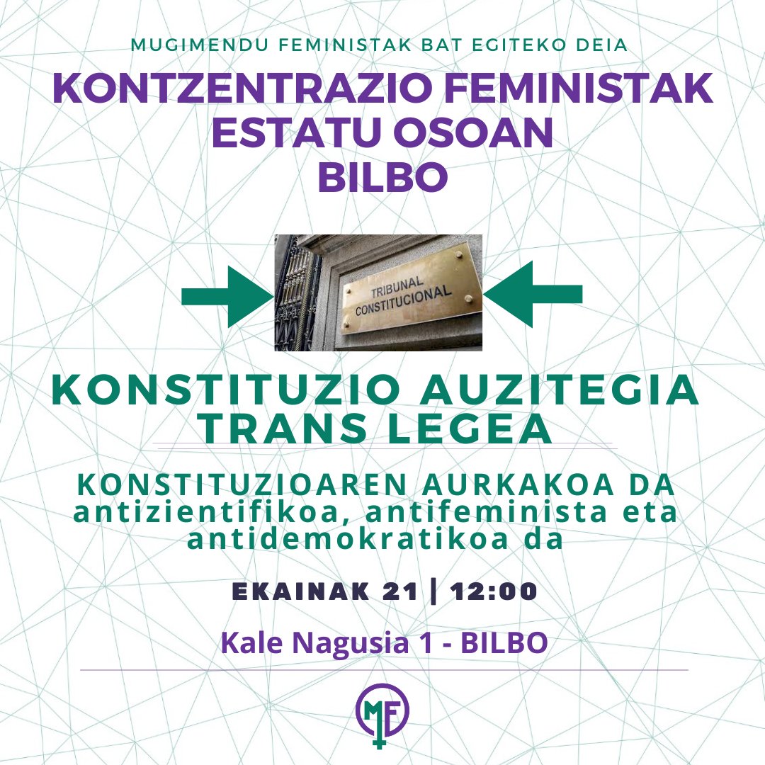 CONVOCATORIAS EN CIUDADES 
21 de junio a las 12:00 - BILBAO
Gran Via, 1 (frente a Primark), Bilbao.